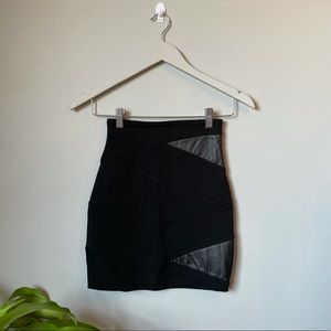 Talula bodycon black faux leather blend skirt